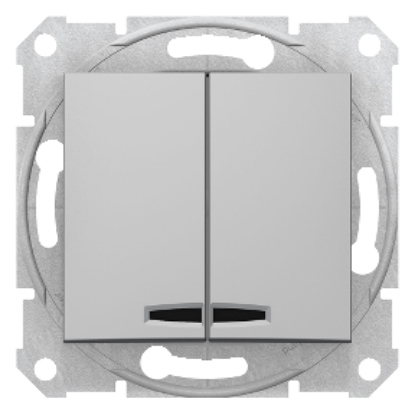 Picture of INTRERUPATOR ST  LED DUBLU ALUMINIU SEDNA,SDN0300360 F RAMA