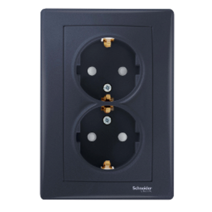 Picture of PRIZA ST DUBLA 2P+E 16A 250V GRAFIT SEDNA,SDN3000470