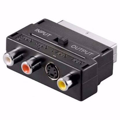Imagine ADAPTOR SCART TATA - 3 X RCA MAMA ,S-VHS MAMA, CU COMUTATOR AVC-196SW-BU
