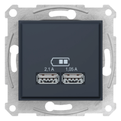 Picture of PRIZA ST DUBLA USB GRAFIT SEDNA  SDN2710270