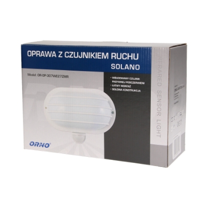 Picture of APLICA CU SENZOR  MISCARE 180 GRD, 1X60W, E27, IP44, ALB, CU OBTURATOR, SOLANO