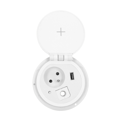 Imagine PRIZA MOBILIER,  FI 80, IINDUCTIE , 2P+E, 1USB, ALB,