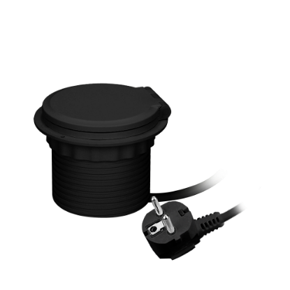 Imagine PRIZA MOBILIER,  FI 80, IINDUCTIE , 2P+E, 1USB, NEGRU,