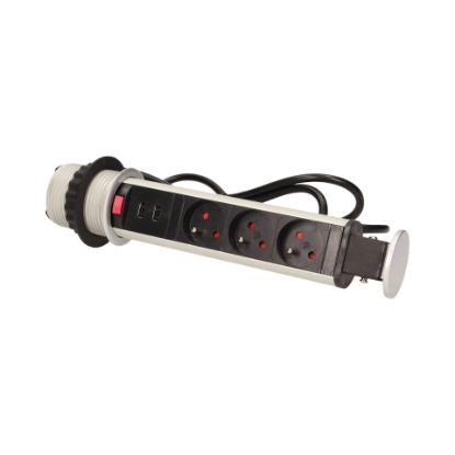 Picture of PRIZA MOBILIER, FI 80MM, CABLU 1,8 M, 3X2P+E, INOX, OR-AE-1356