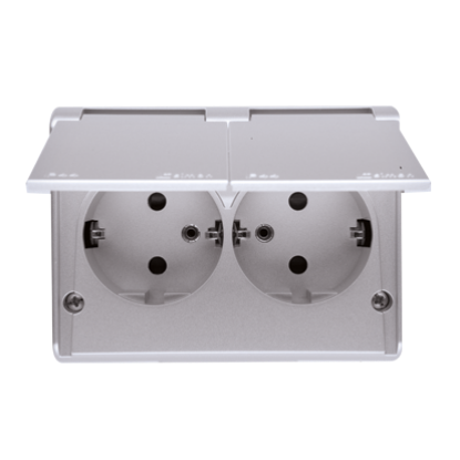 Picture of PRIZA PT DUBLA 2P+E 16A IP44 ALB 250V SIMON 54,EGSZ2NZB/11 CAPAC MAT