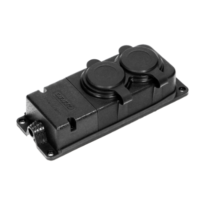 Picture of BLOC 2 PRIZE 2P+E 16A 250V  NEGRU CAUCIUC OR-AE-13165(GS)