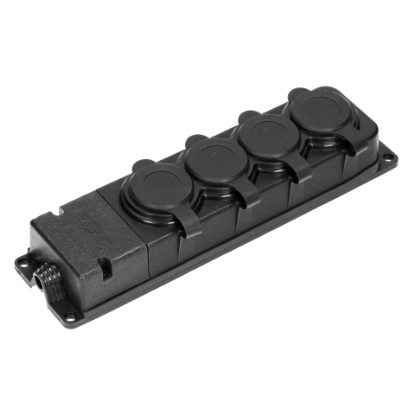 Picture of BLOC 4 PRIZE 2P+E 16A 250V  NEGRU CAUCIUC OR-AE-13167(GS)