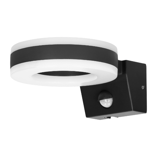 Imagine CORP IL LED,DE GRADINA,20W, 4000K/1800LM,CU SENZOR PIR, 140GR,IP65, NEGRU, AD-OP-6205BLPMR4