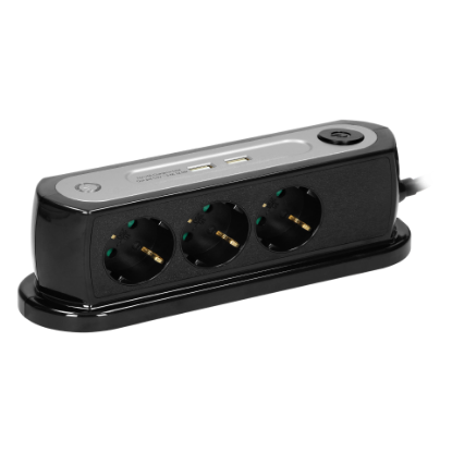Picture of PRIZA MOBILIER, 3*2P+E, 2USB, PROTECTIE SUPRATENSIUNE, (GS)