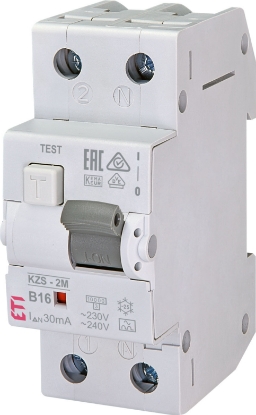 Picture of DIFERENTIAL RCBO 1P+N B 16A, 30MA/TIP A, 10KA 2MD, KZS-2M