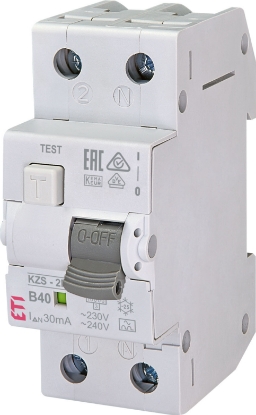 Picture of DIFERENTIAL RCBO 1P+N B 40A, 30MA/TIP A, 10KA 2MD, KZS-2M