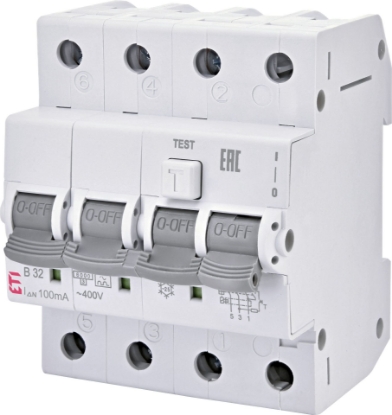 Picture of DIFERENTIAL RCBO 3P+N B 20A, 30MA/TIP A, 6KA, 4MD, KZS-4M