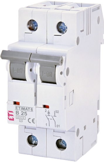 Picture of DISJUNCTOR 1P+N B 25A 6KA 2MD ETIMAT 6
