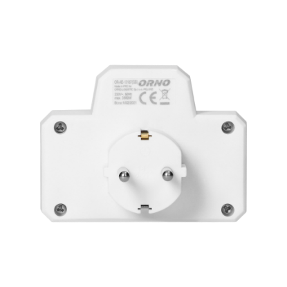 Picture of STECHER DUBLU 2P+E 230V ALB CU INTRERUPATOR, OR-AE-13187(GS)
