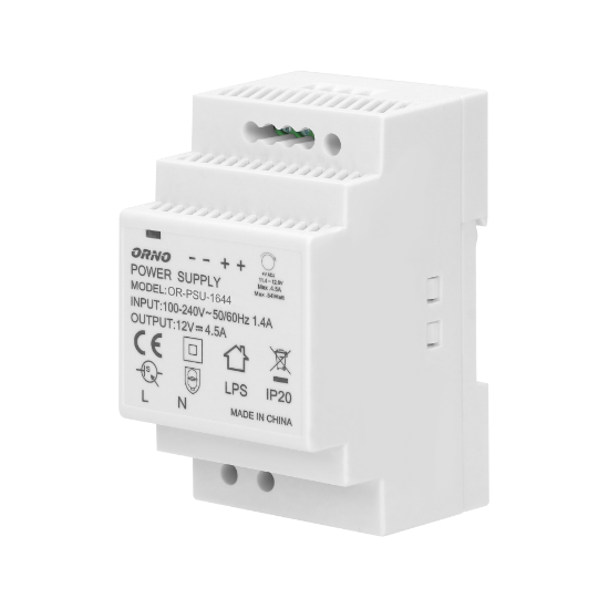 Picture of SURSA 54W, INTRARE 100-230VAC, IESIRE 4.5A, 12VDC, IP20, PE SINA, 3MD,OR-PSU-1644