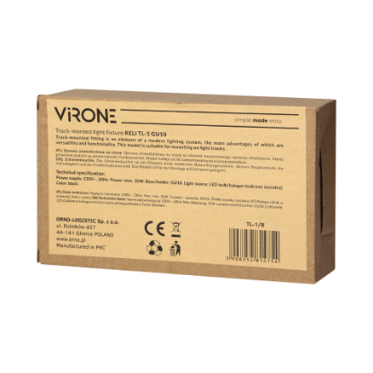 Imagine CORP DE ILUMINAT VIRONE PENTRU SINA, MAX 35W, GU10, NEGRU, TL-1/B
