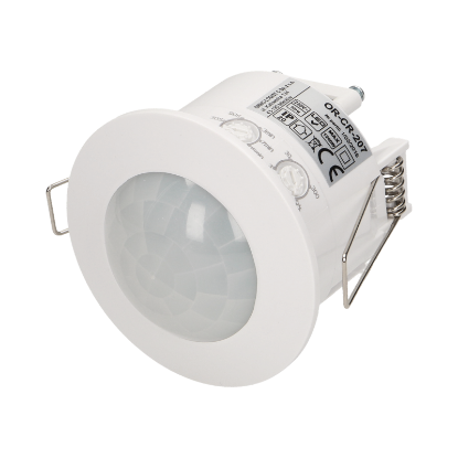 Imagine SENZOR MISCARE PIR, 360GRD, 230V, 300-1200W, 3—2000LUX, 10SEC-15MIN, IP20, ALB, INCASTRAT
