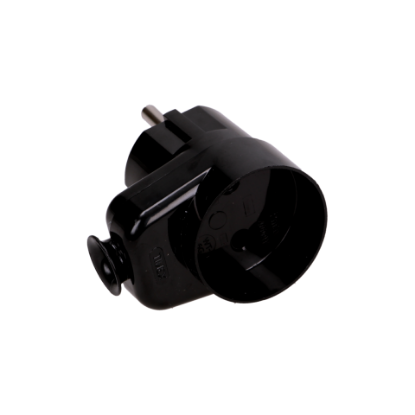 Picture of STECHER 2P 16A 230V CU PRIZA 2P, NEGRU, WT-16U/G K2/CZARNY