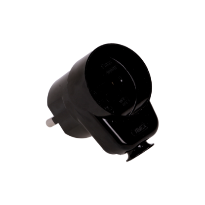 Picture of STECHER 2P 16A 230V CU PRIZA 2P, NEGRU, WT-16U/G K2/CZARNY