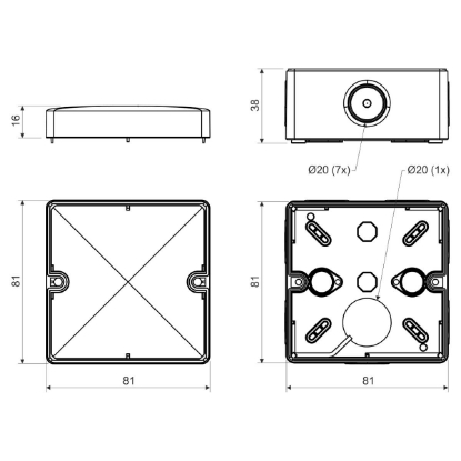 Imagine DOZA DERIV PT  81* 81 * 38MM IP66 KSK80KA