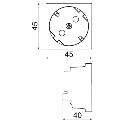 Picture of PRIZA ST MD 2P+E 16A 250V  ALBA QS 45X45_HB