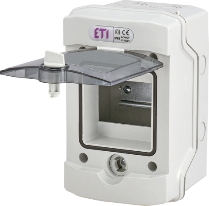 Picture of COFRET APARENT  4MD 1R IP65, GRI, USA TRANSPARENTA ECH-4G