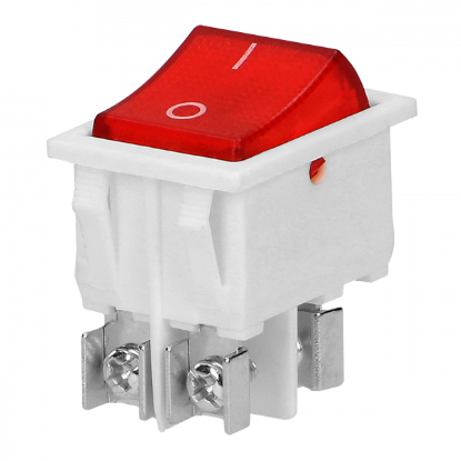 Picture of INTRERUPATOR BASCULANT ST, LAT, 2P, ( O-I ), 16A 250VAC, ROSU,CU LED, ALB OR-AE-13179/W