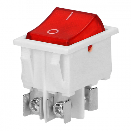 Picture of INTRERUPATOR BASCULANT ST, LAT, 2P, ( O-I ), 16A 250VAC, ROSU,CU LED, ALB OR-AE-13179/W