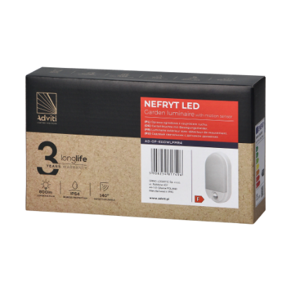 Picture of APLICA LED SENZOR PIR 140, 10W, 4000K, 800LM, IP54, ALB, NEFRYT LED