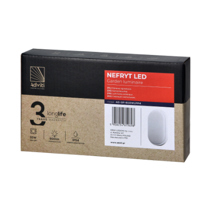 Picture of APLICA LED, 10W, 4000K/ 850LM, IP54, ALB, OVAL, NEFRYT LED
