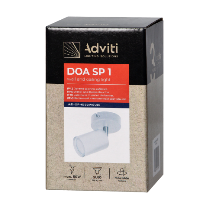 Imagine SPOT APARENT 1*GU10, MAX 50W, ROT, 1BRAT, METAL, ALB, IP20, AD-OP-6193WGU10