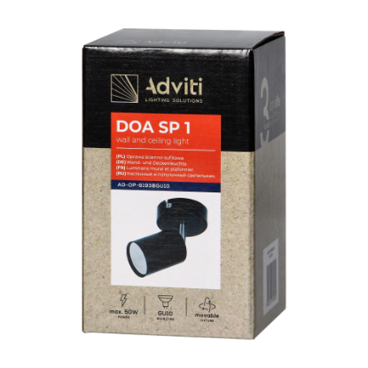 Picture of SPOT APARENT 1*GU10, MAX 50W, ROT, 1BRAT, METAL, NEGRU, IP20, AD-OP-6193BGU10