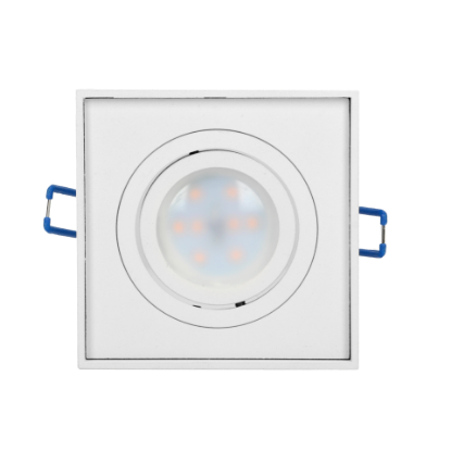 Picture of SPOT LED GU10, MR16, MAX 50W, 230V, PATRAT, REGLABIL, INCASTRAT, ALB, IP20,  FI 96/50MM, OR-OD