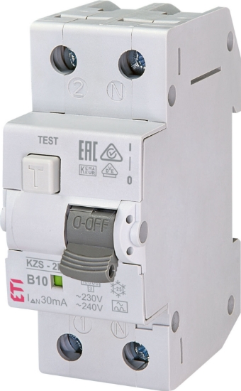 Imagine DIFERENTIAL 2MD,  30MA/TIP A, 1P+N B 10A, 10KA, RCBO, KZS-2M