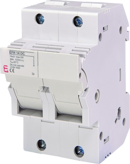 Imagine SEPARATOR CU FUZIBIL 2P 14.0*51MM, MAX 50A, 1000VDC, SOCLU JT, EFH 14 DC 2P