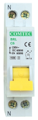Picture of DISJUNCTOR 1P+N C  6A   4.5KA 1MD MF0001-16832