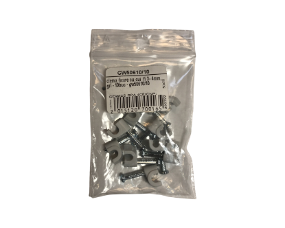 Imagine CLEMA FIXARE CU CUI  FI 3- 4MM,  10BUC / PUNGA - GRI ,GW 50610/10