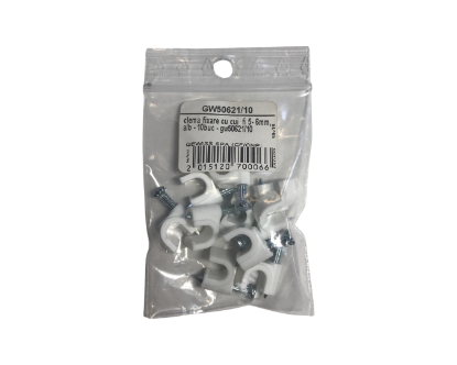Imagine CLEMA FIXARE CU CUI  FI 5- 6MM,  10BUC / PUNGA - ALBA ,GW 50621/10