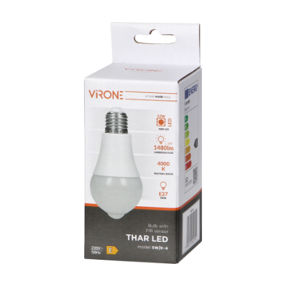 Imagine BEC LED E27 SENZOR PIR, 4000K/1480LM, 12W 230V, VIRONE, SW/R-4