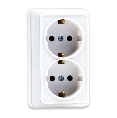 Picture of PRIZA PT DUBLA 2P+E 16A IP44 ALB 250V ECO PREMIUM MF0012-85747
