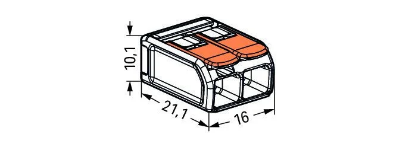 Imagine BLOC TERMINAL  1P, 2G, =<6MMP,   2BUC/PUNGA, 32A, COMPRESIE, WAGO