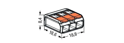 Imagine BLOC TERMINAL  1P, 3G, =<4MMP,   2BUC/PUNGA,  32A, COMPRESIE, WAGO
