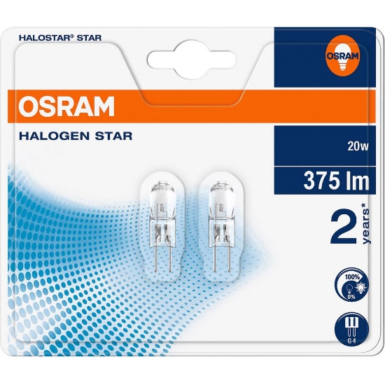 Imagine BEC HALOGEN CAPSULE  G4   12V  20W/375LM - 2BUC/BLISTER-   2000H DIMABIL OSRAM