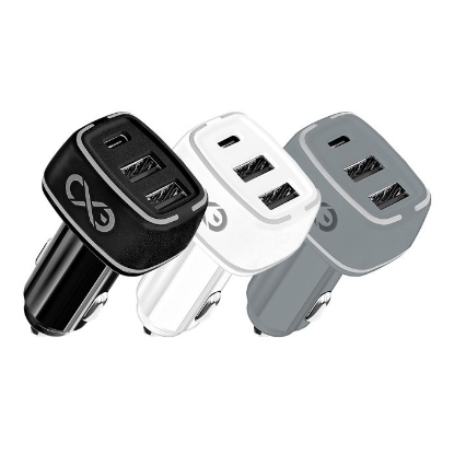 Picture of INCARCATOR AUTO PENTRU TELEFOANE MOBILE, 2XUSB + PD, 35W, MIX DE CULORI