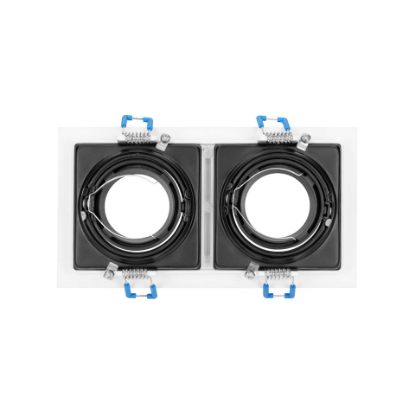 Picture of SPOT  INCASTRAT 2*GU10, MR16, REGLABIL, MAX 50W, 230V, ALB/NEGRU, IP20, PATRAT, ALUMINIU