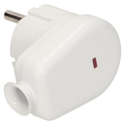 Picture of STECHER 2P+T 16A 250V ALB CU LED IESIRE LATERALA
