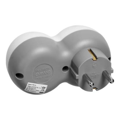 Picture of STECHER DUBLU 1X2P+E + 2USB-A 230V ALB/GRI  OR