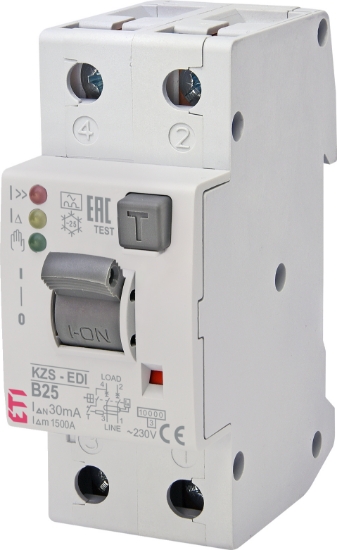 Imagine DIFERENTIAL RCBO,  30MA/TIP A, 2P B 25A, 10KA 2MD, 3 LED, KZS-2M2P EDI A B25/0.03