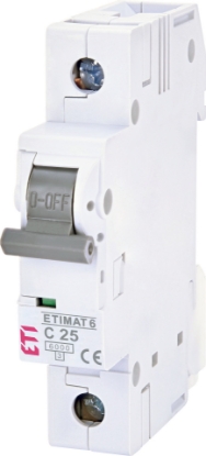 Picture of DISJUNCTOR 1P C 25A, 6KA 1MD, ETIMAT 6