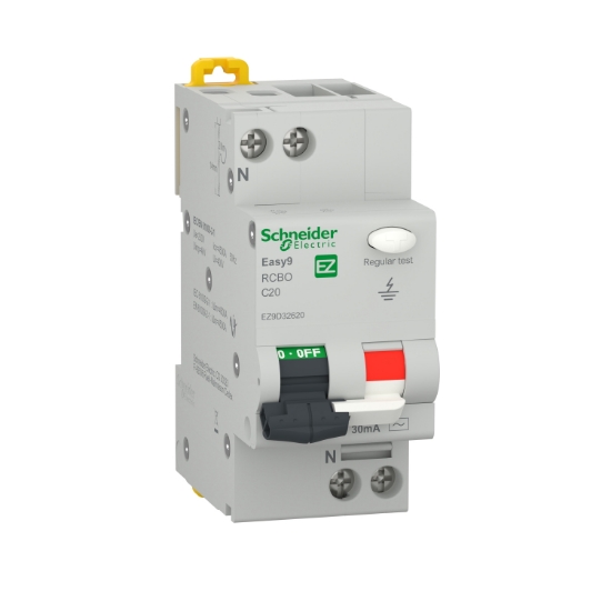 Picture of DIFERENTIAL 2MD,  30MA/TIP AC, 1P+N C 20A, 4.5KA, RCBO, EZ